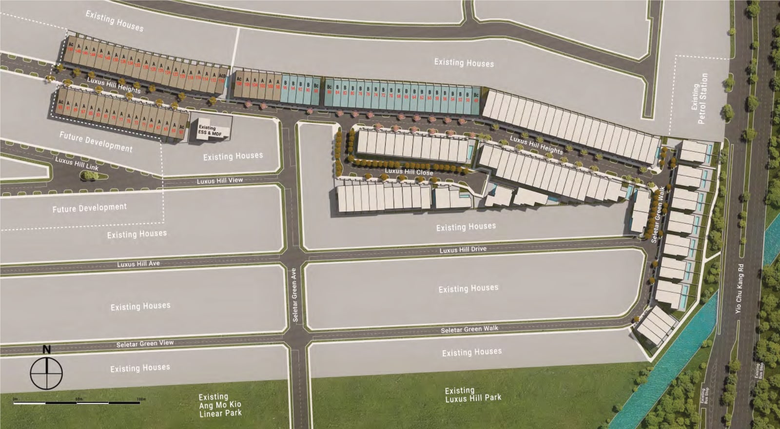 Site plan of Luxus Hills Phase 10 along Luxus Hill Heights